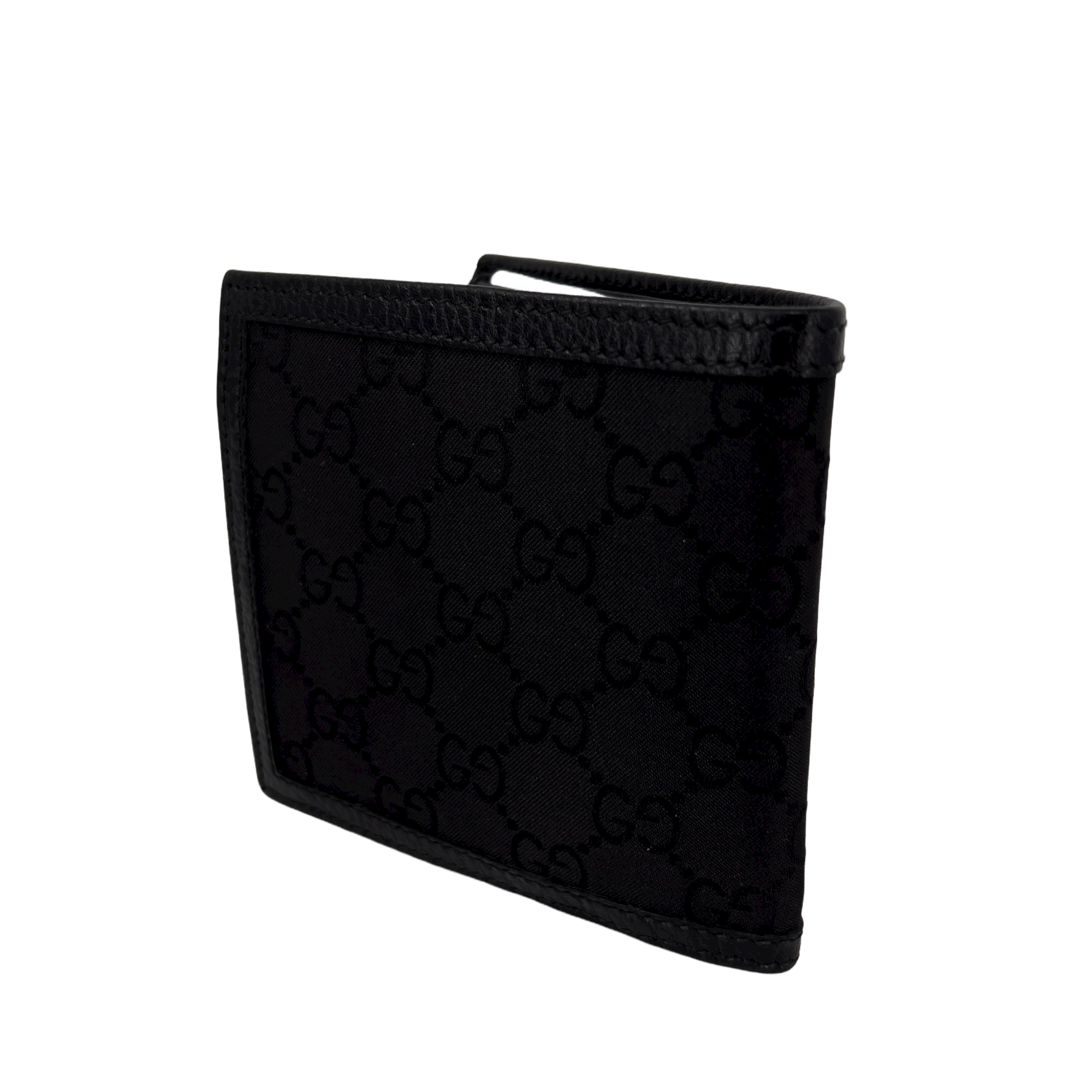 Black GG Web Canvas Mens Wallet
