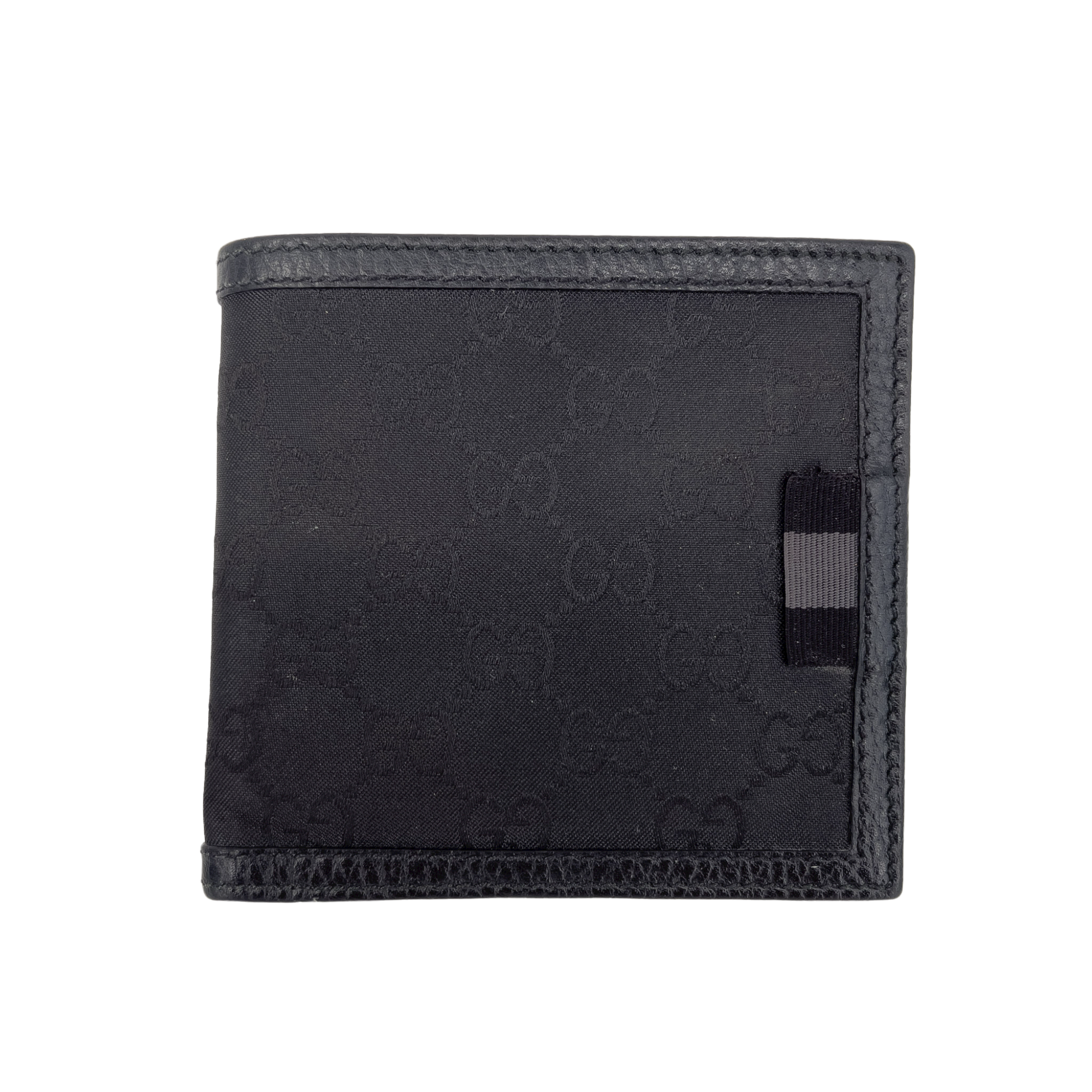 Black GG Web Canvas Mens Wallet