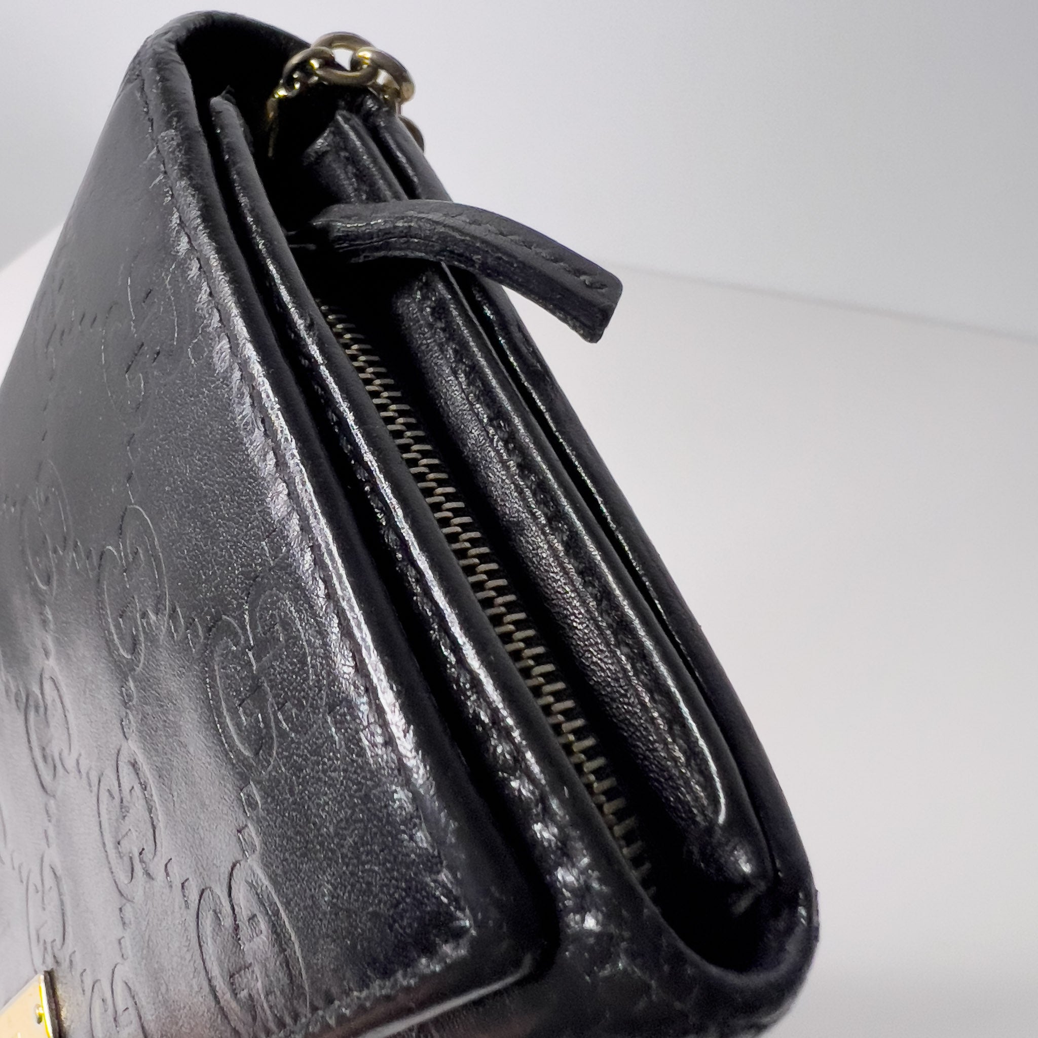 Black Guccissima Wallet on Chain
