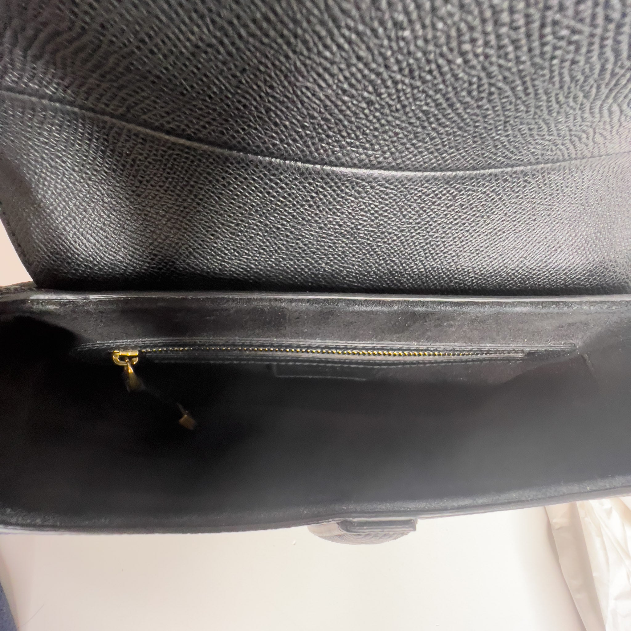 Black Grained Calfskin Saddle Bag