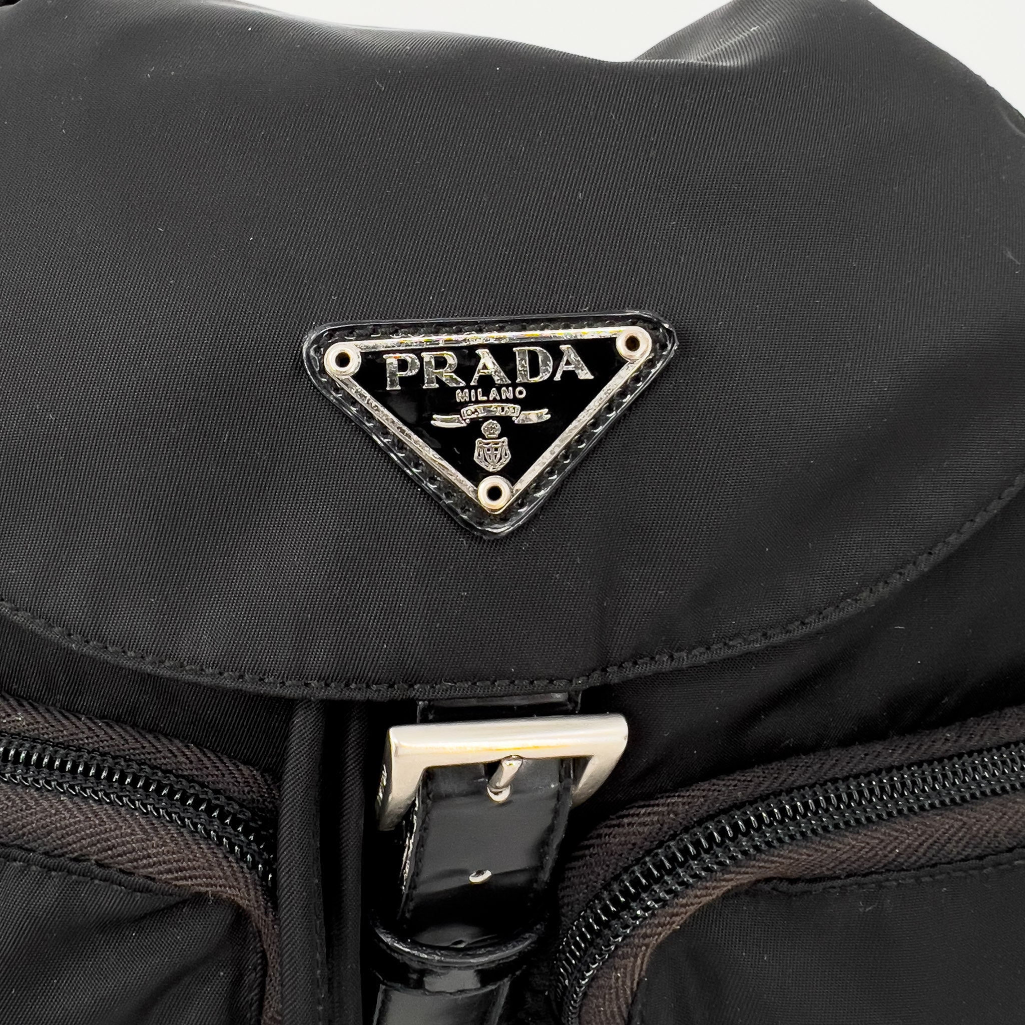 Black Nylon Tessuto Small Backpack