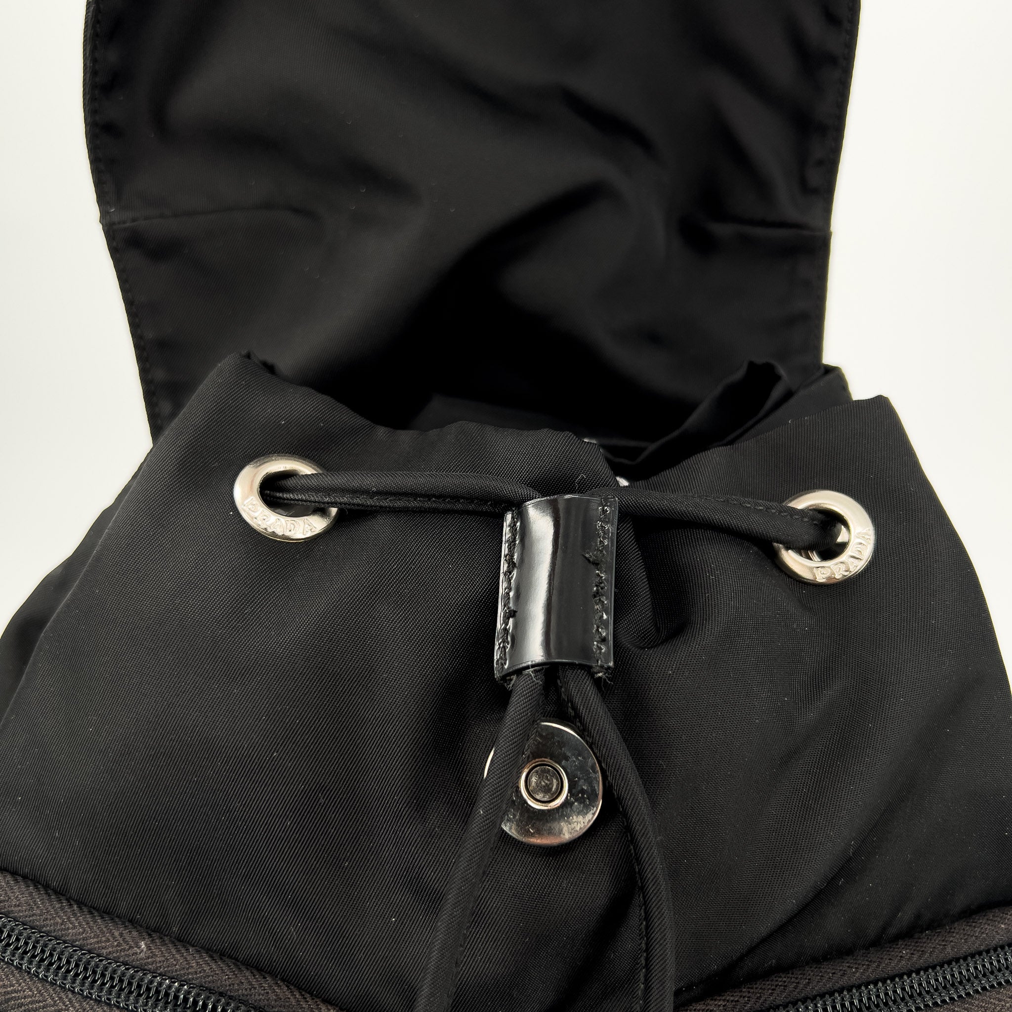Black Nylon Tessuto Small Backpack