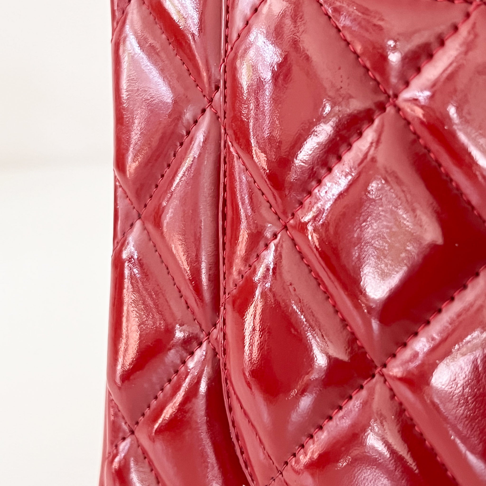 Red Patent Jumbo Classic Double Flap