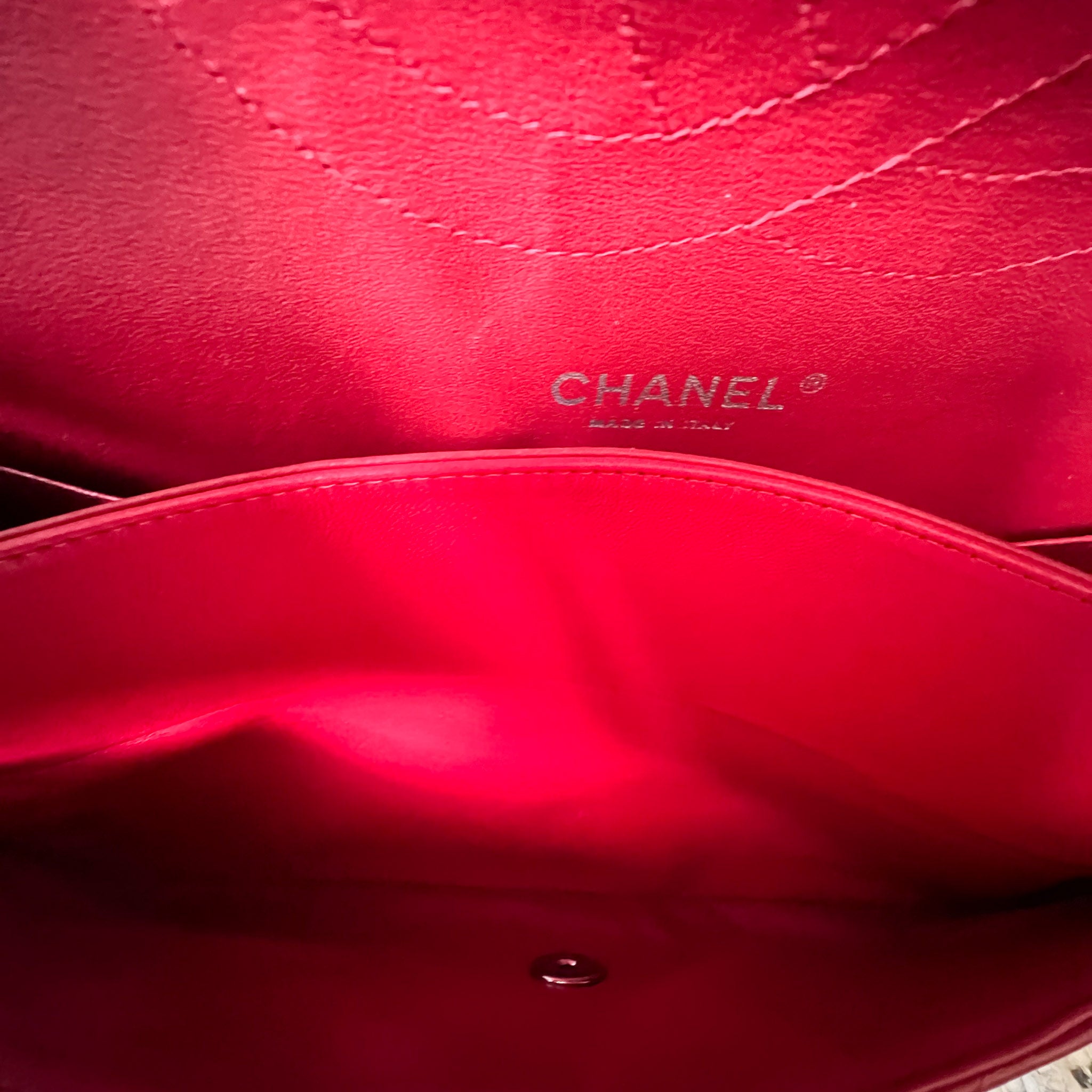 Red Patent Jumbo Classic Double Flap