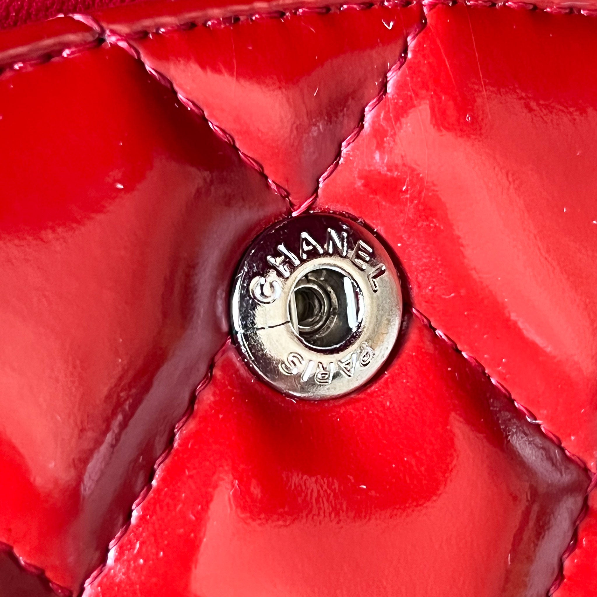 Red Patent Jumbo Classic Double Flap