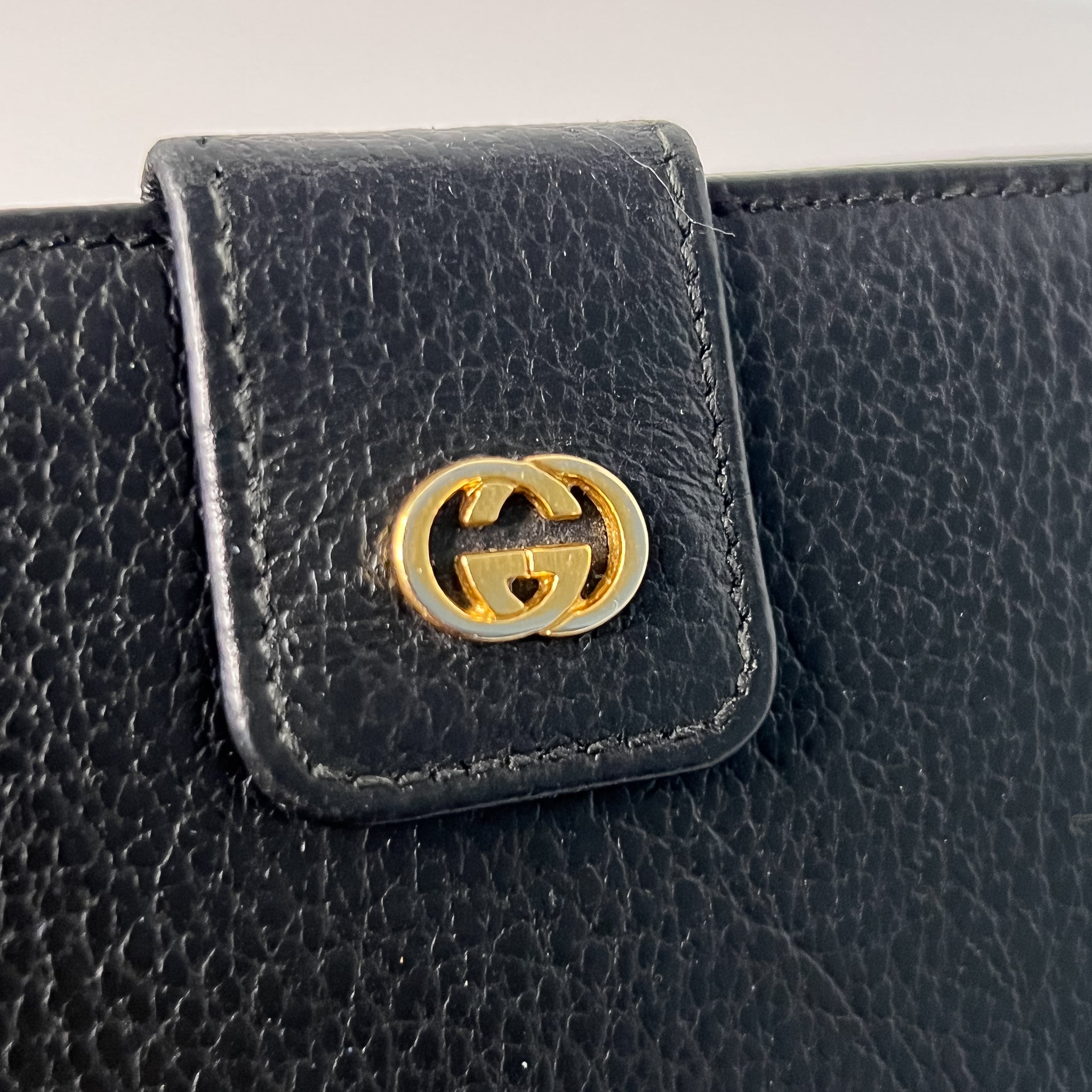 Black Leather Long Wallet