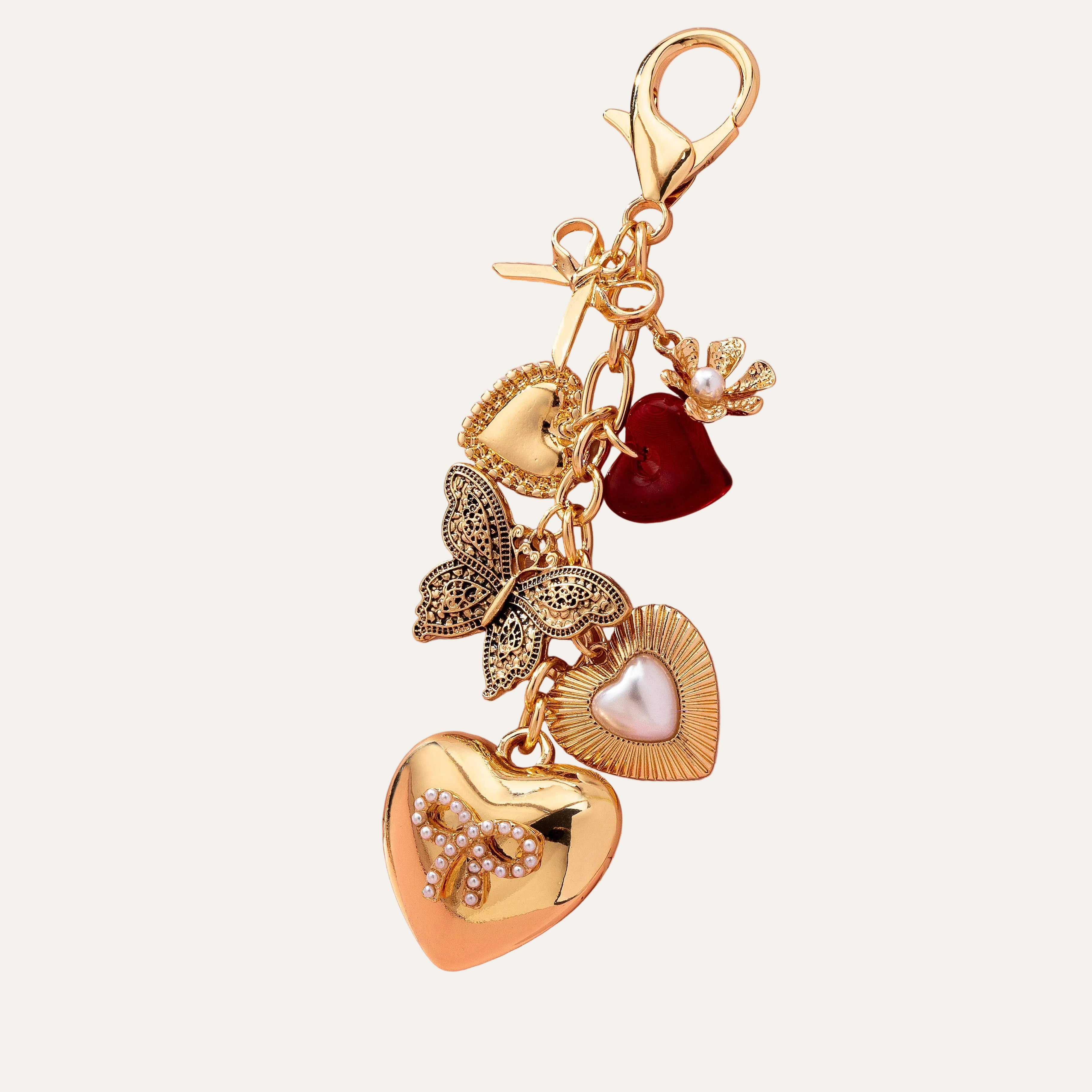 HEART BOW BUTTERFLY CHARM KEY CHAIN BAG CHARM