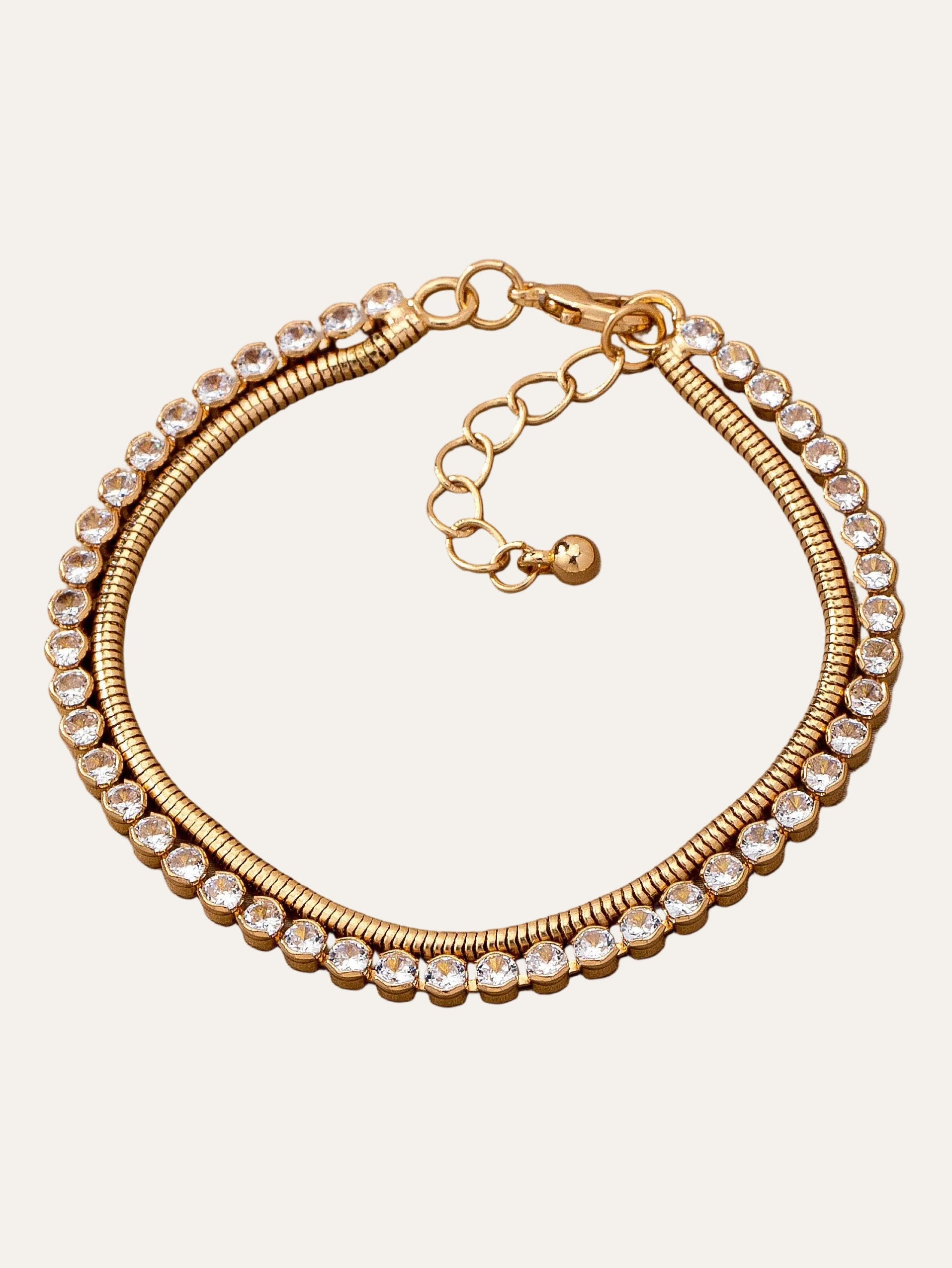 Double Chain Crystal Bracelet