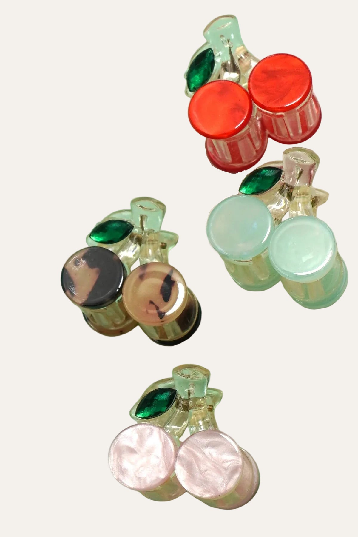 MINTY CHERRY HAIR CLAW CLIPS