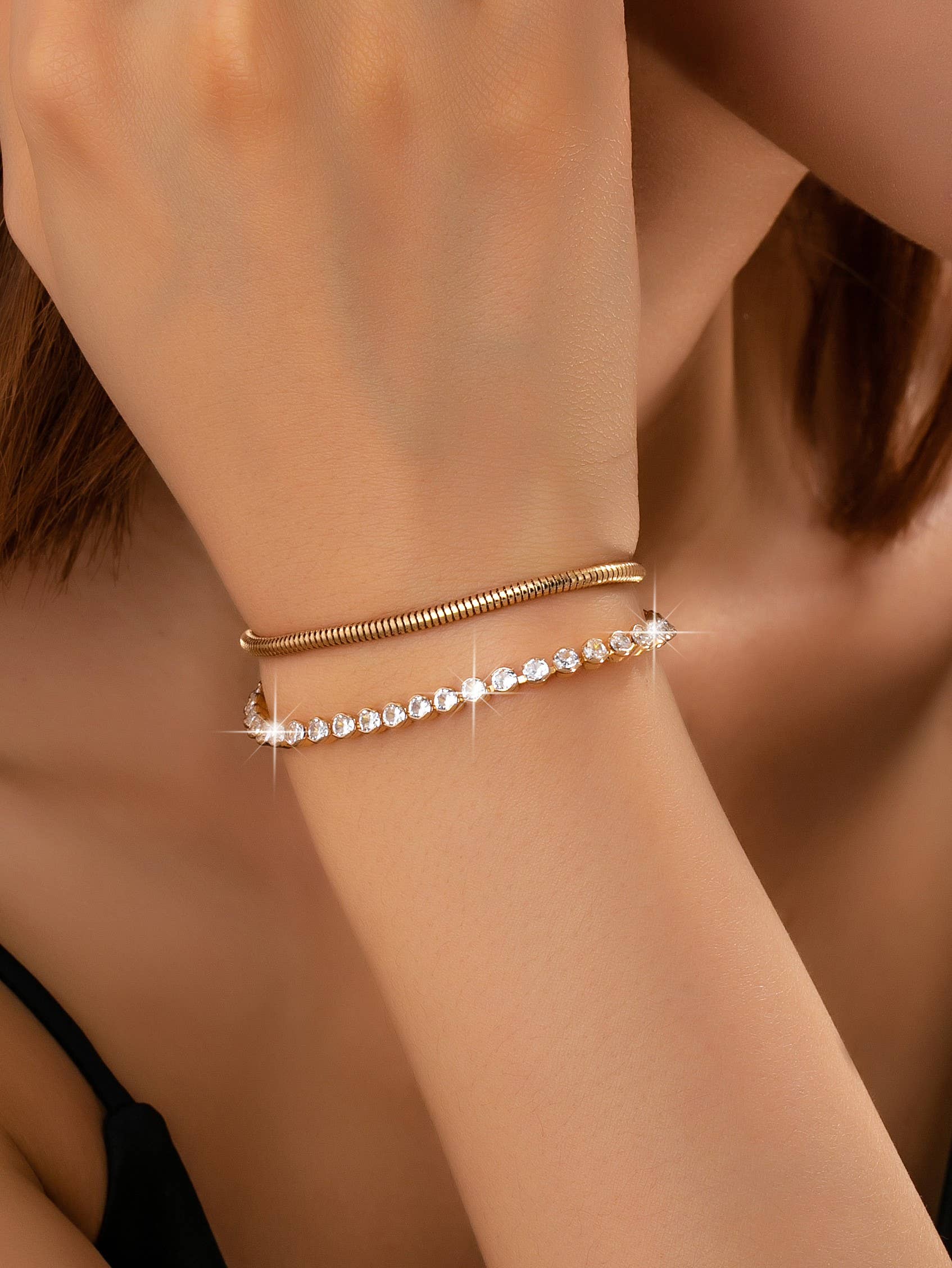 Double Chain Crystal Bracelet