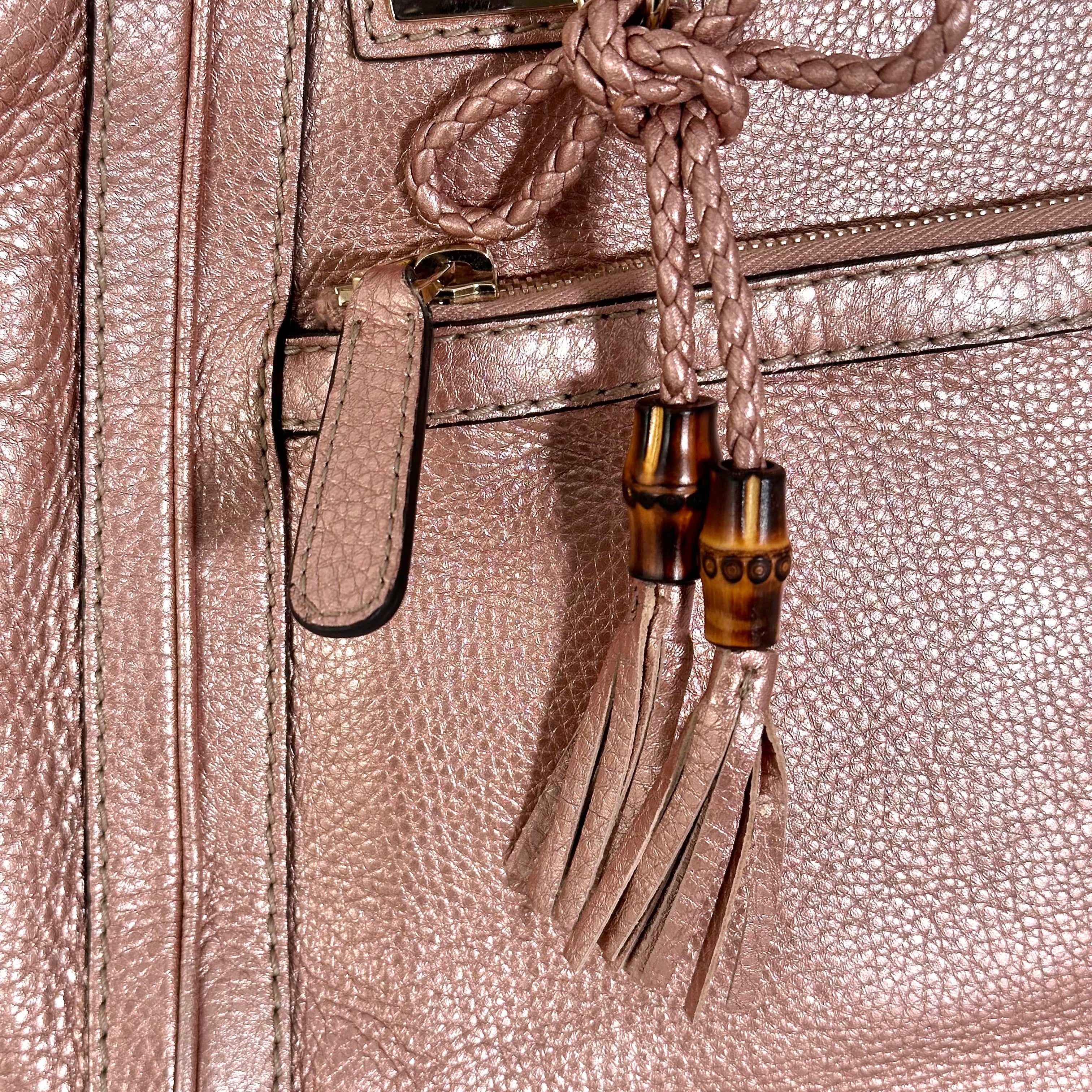 Metallic Pink Bamboo Tote