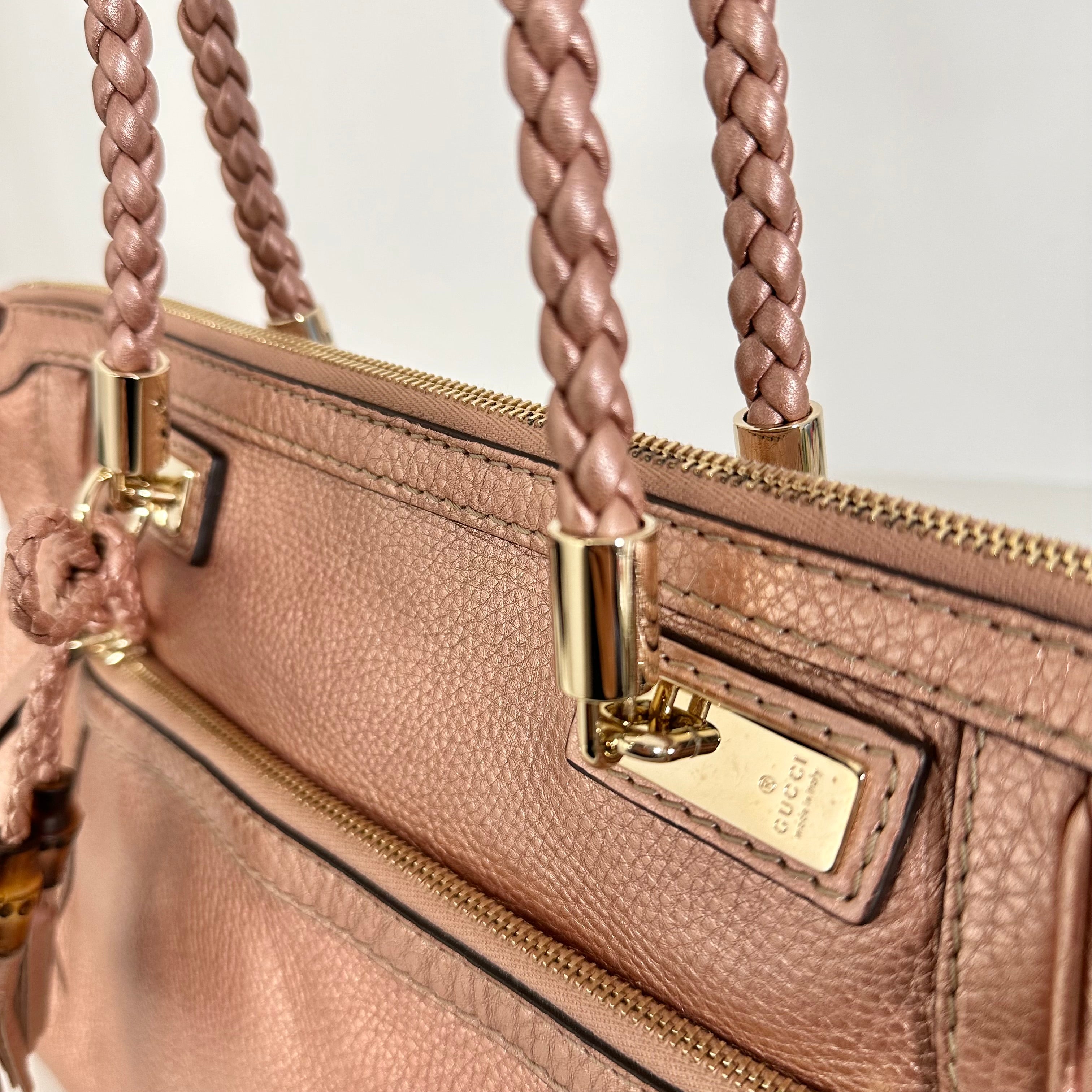Metallic Pink Bamboo Tote