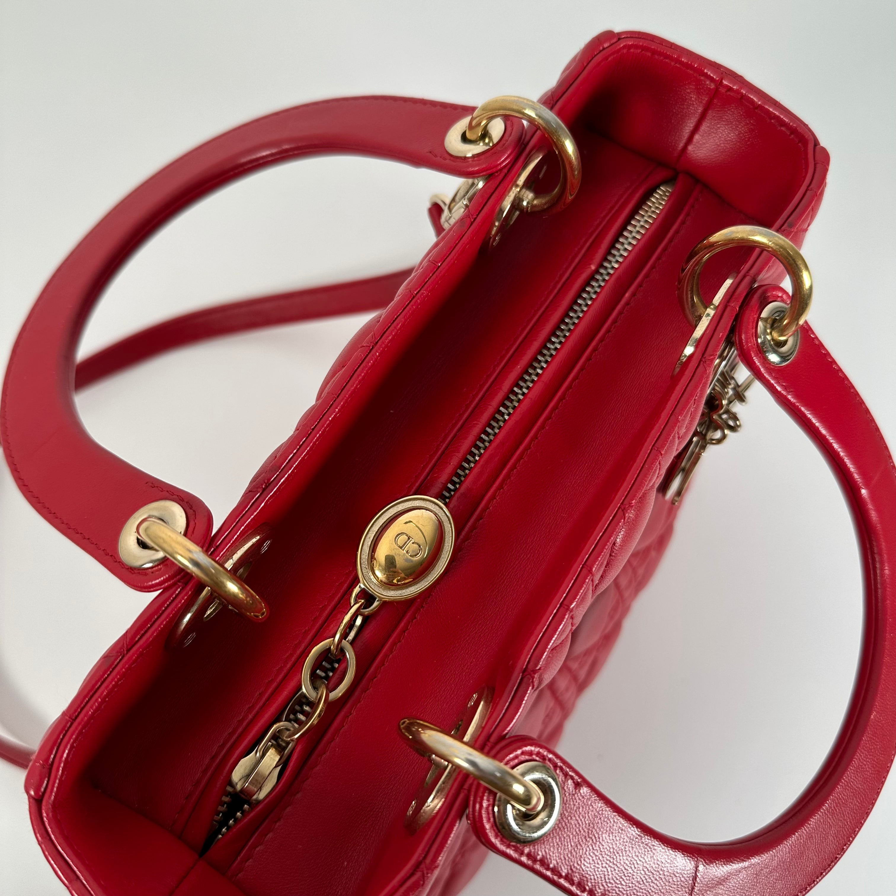 Red Medium Lady Dior