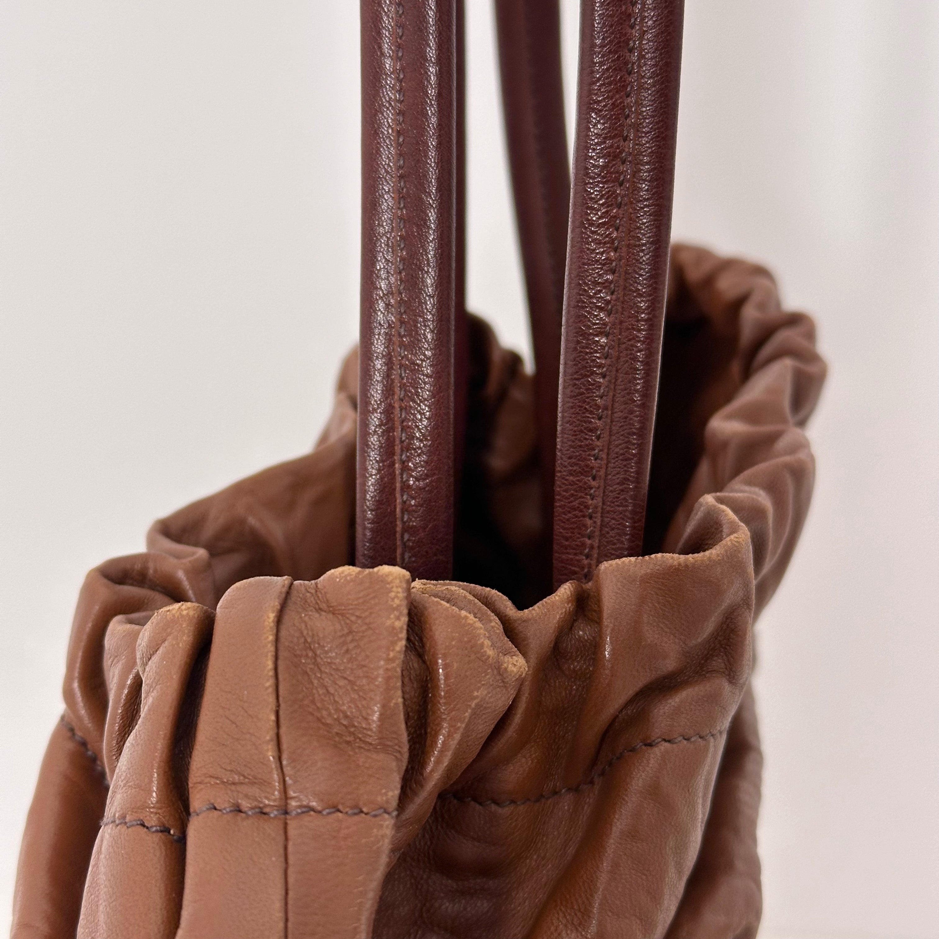 Brown Nappa Hobo Bag