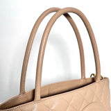 Beige Caviar Medallion Tote
