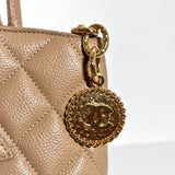 Beige Caviar Medallion Tote