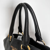 Black Vitello Leather Tote