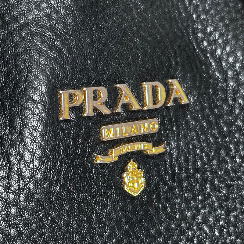 Black Vitello Leather Tote