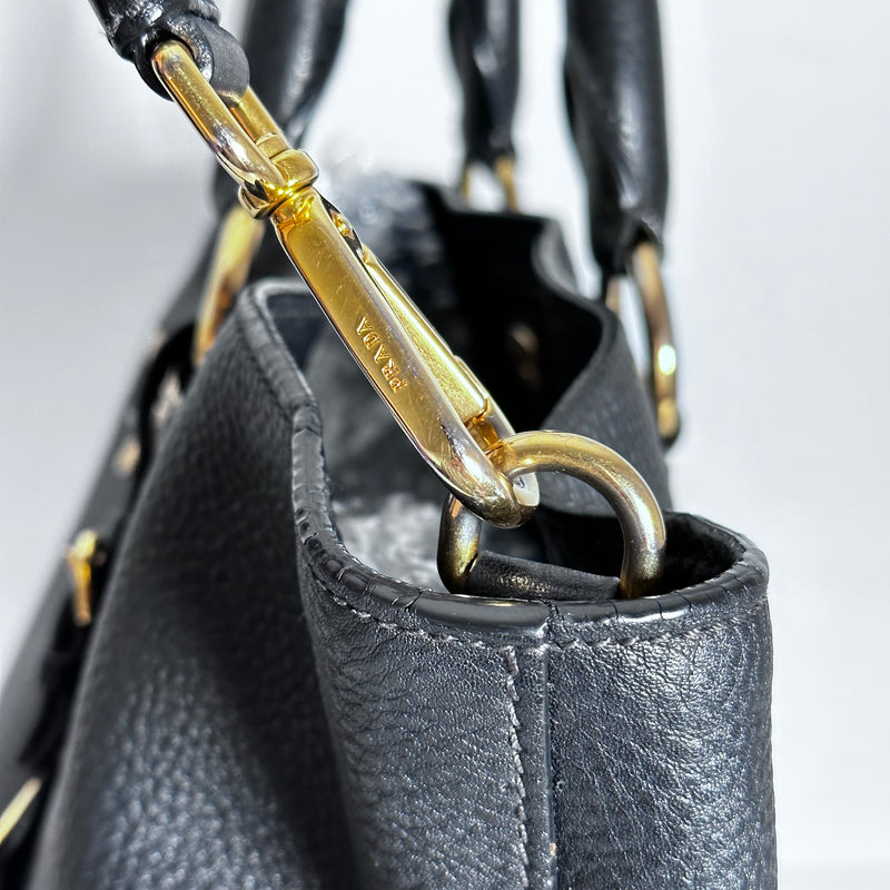 Black Vitello Leather Tote
