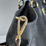 Black Vitello Leather Tote