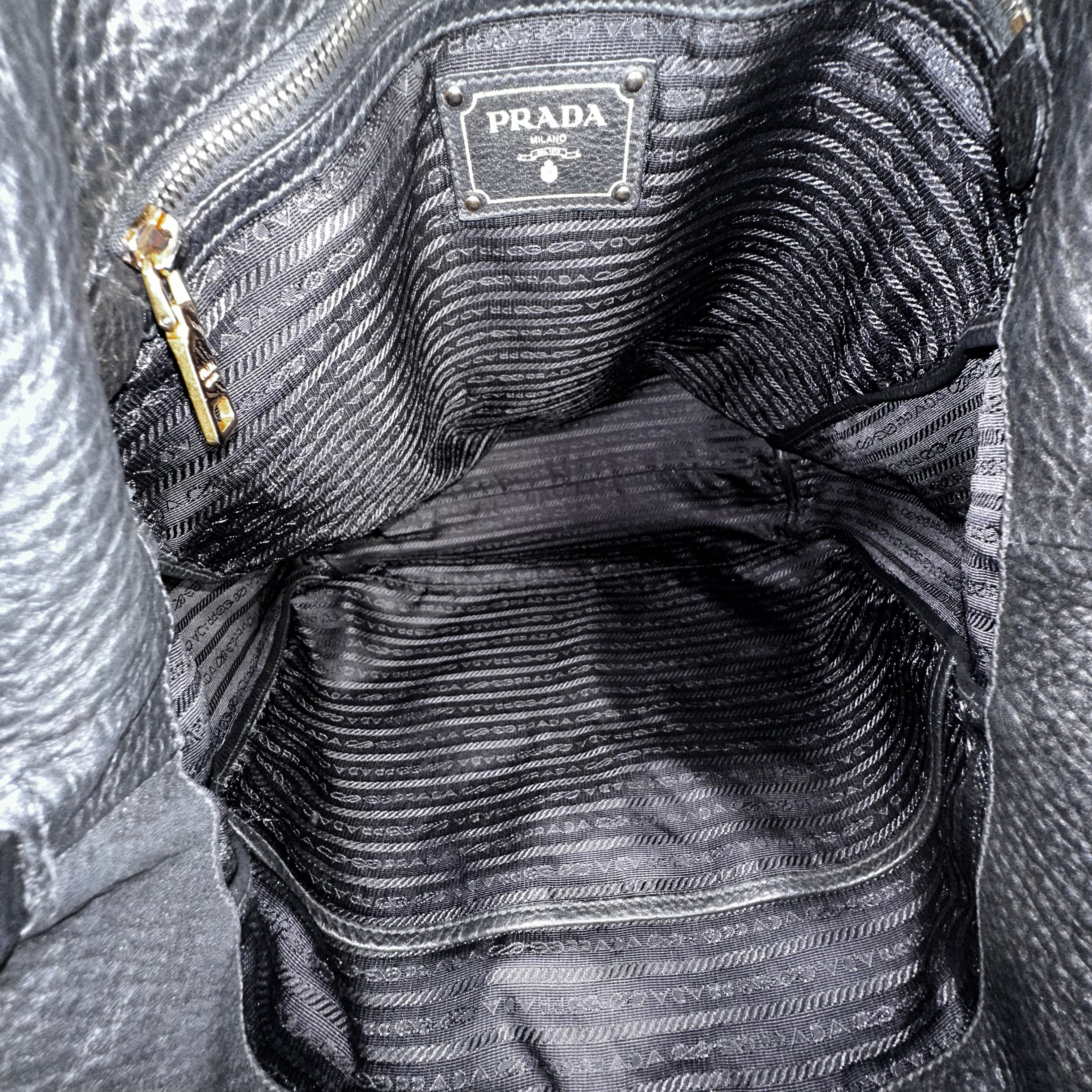 Black Vitello Leather Tote