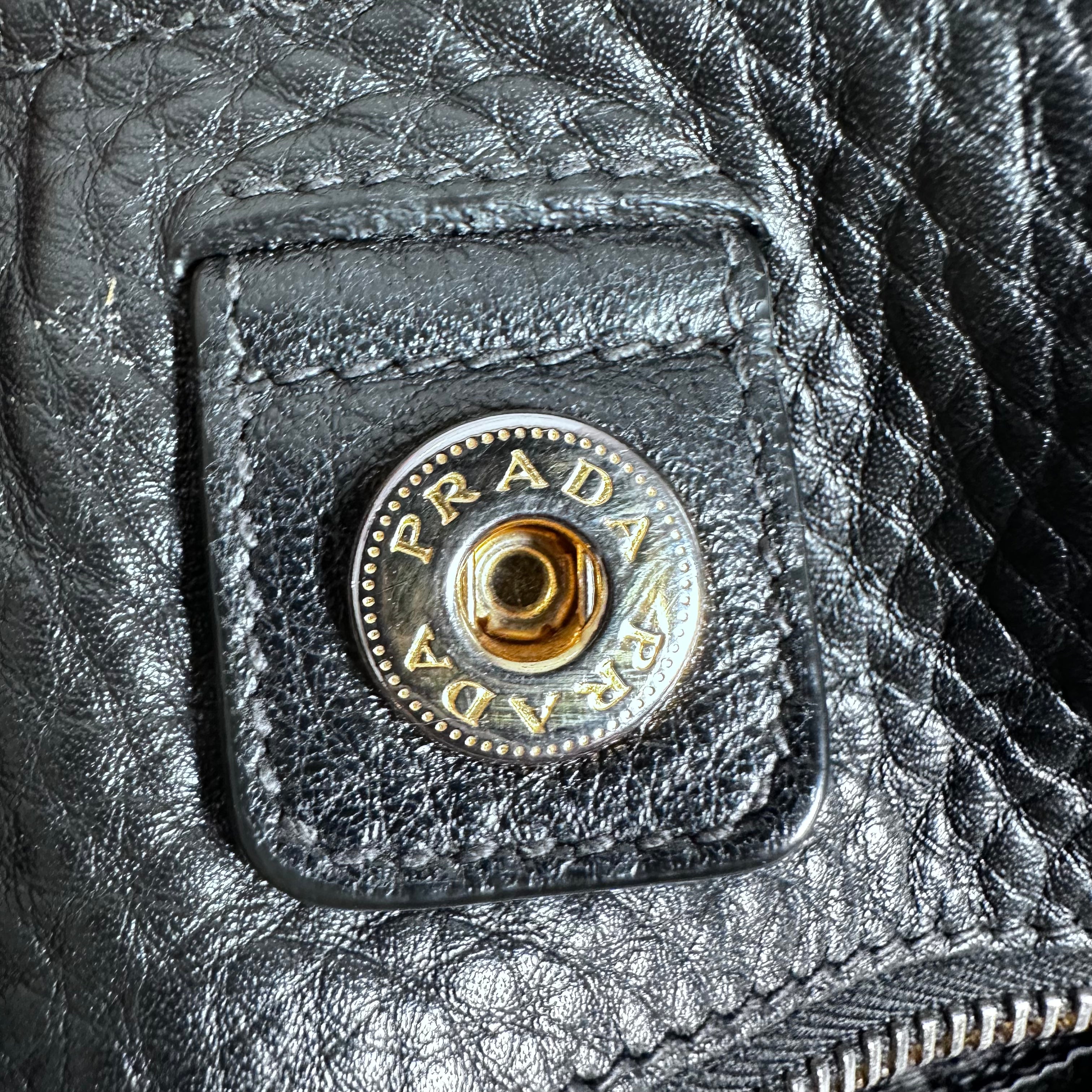 Black Vitello Leather Tote