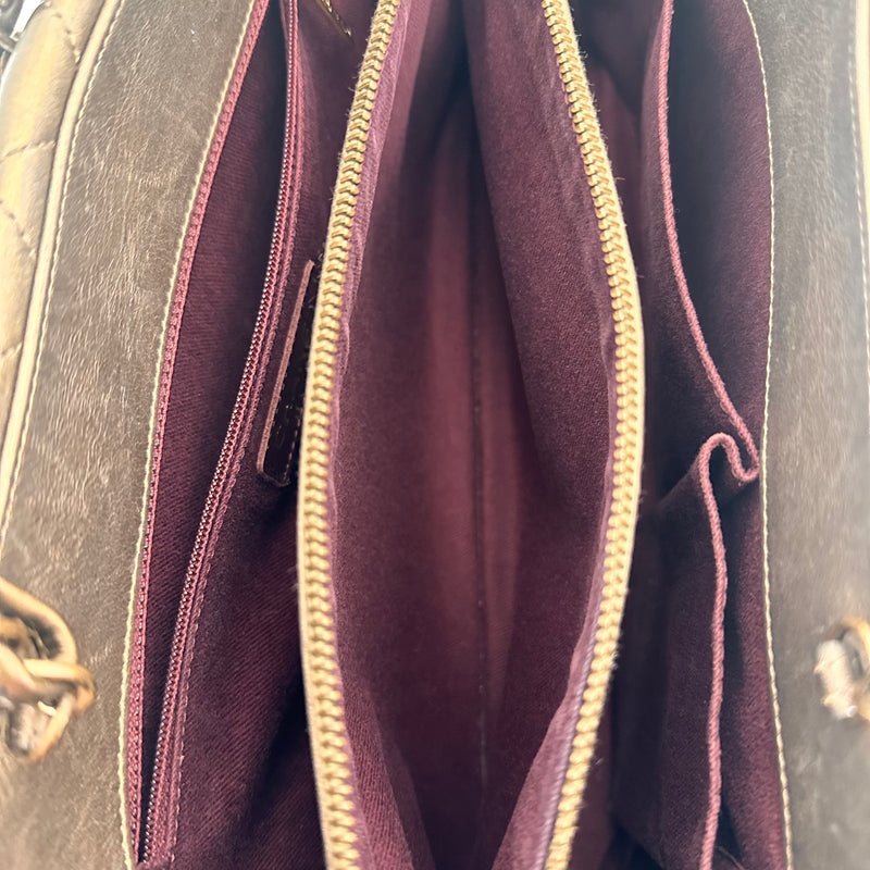 Small Metallic Bronze Quilted Tote