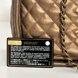 Small Metallic Bronze Quilted Tote