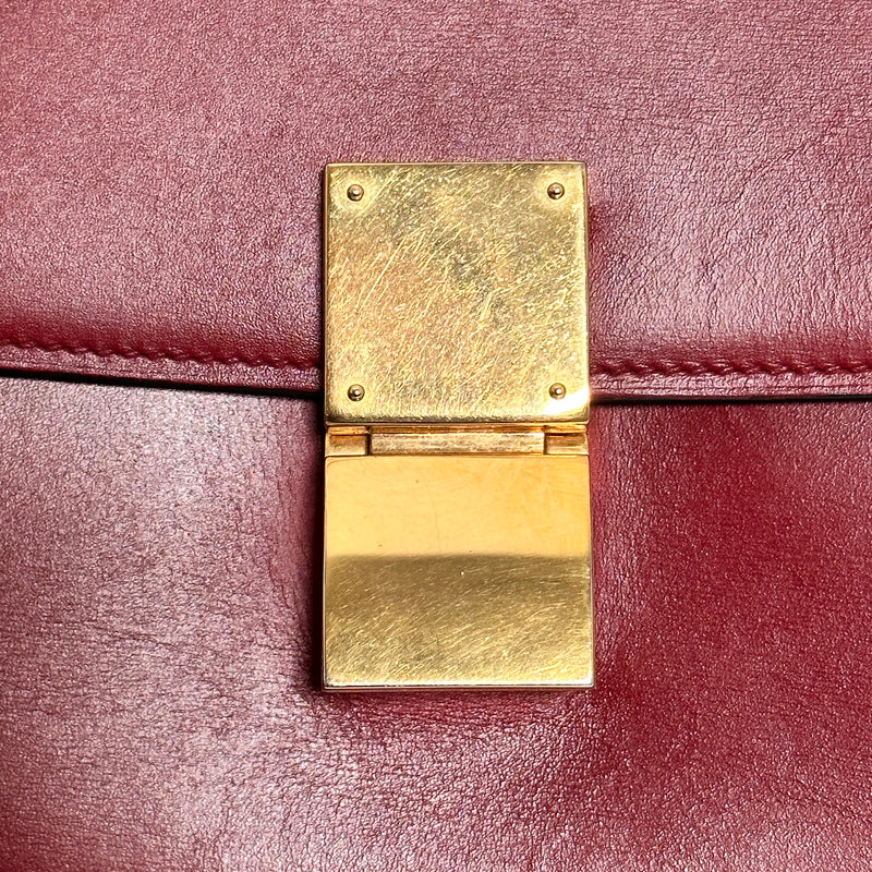 Medium Classic Bag in Box Calfskin Red