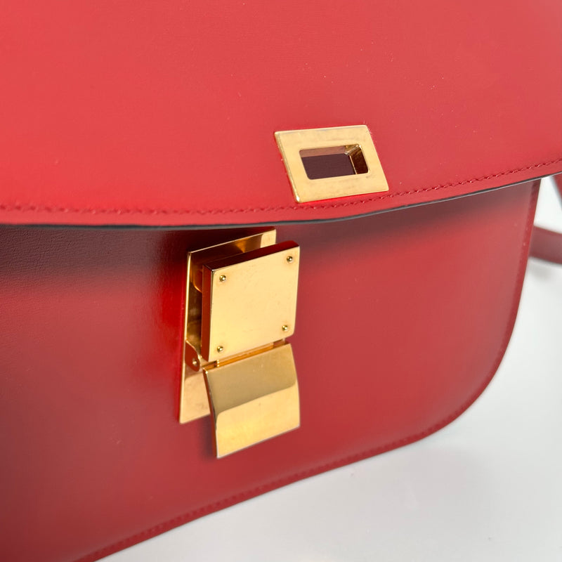 Medium Classic Bag in Box Calfskin Red