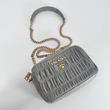 Light Grey Bandoliera Nappa Gaufre Bag