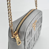Light Grey Bandoliera Nappa Gaufre Bag