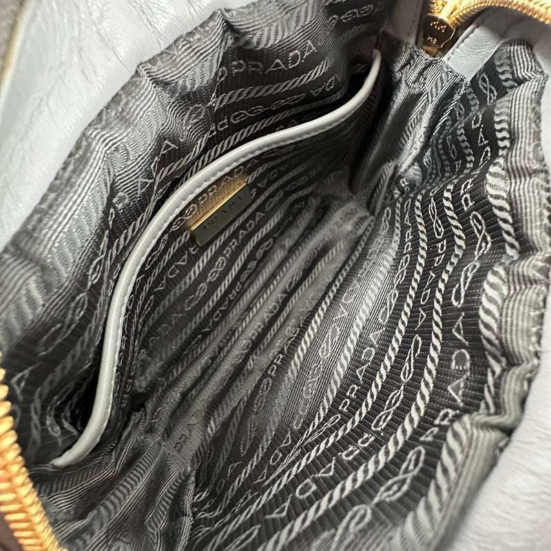 Light Grey Bandoliera Nappa Gaufre Bag