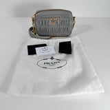 Light Grey Bandoliera Nappa Gaufre Bag
