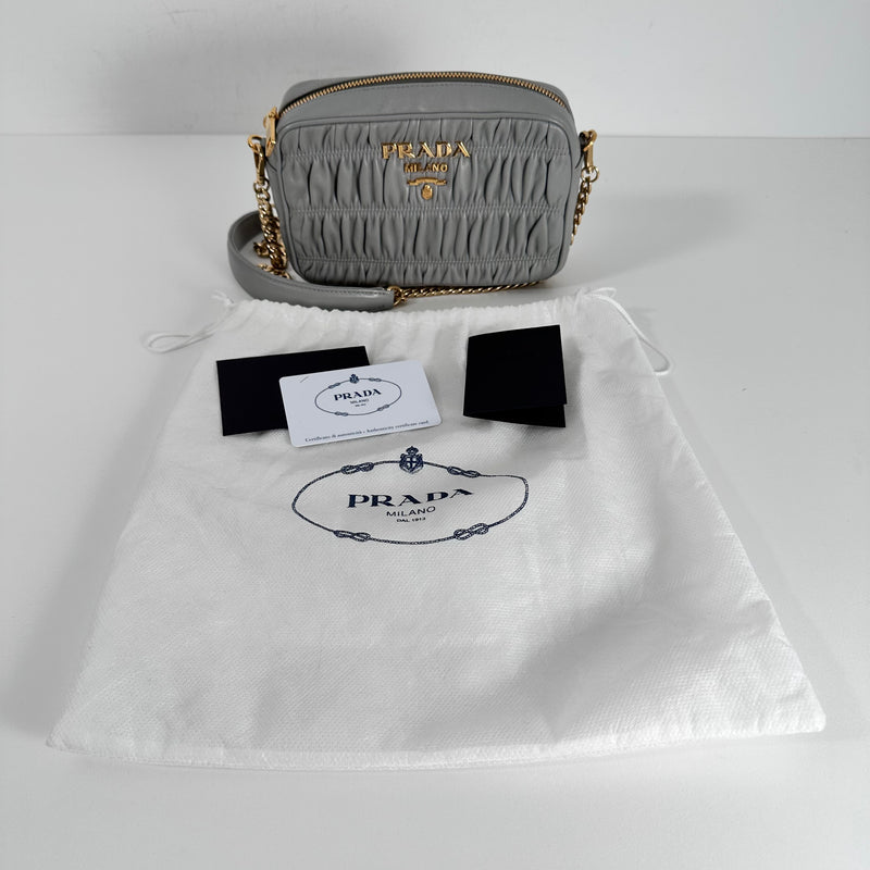 Light Grey Bandoliera Nappa Gaufre Bag