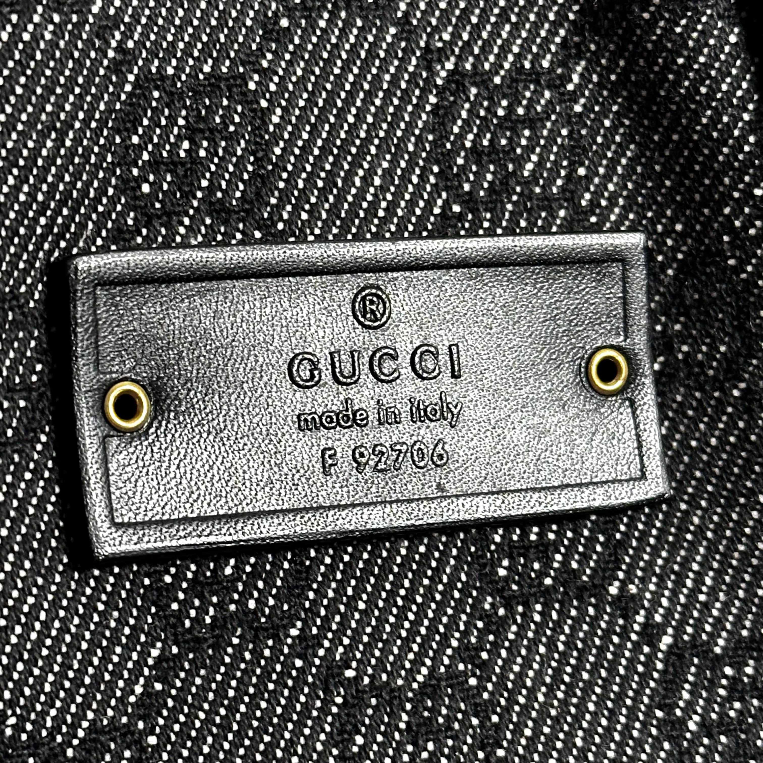 Black GG Denim Shoulder Bag