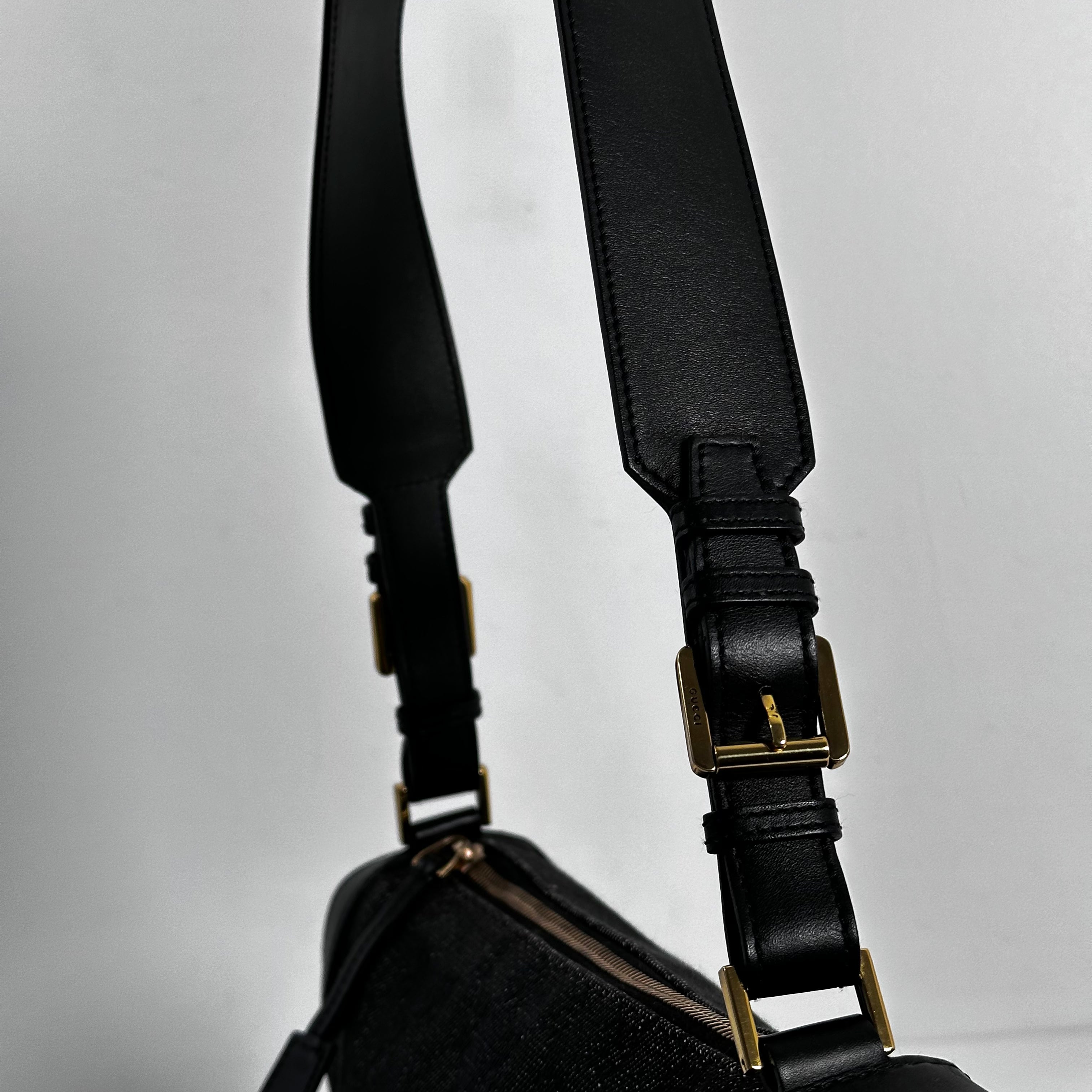 Black GG Denim Shoulder Bag