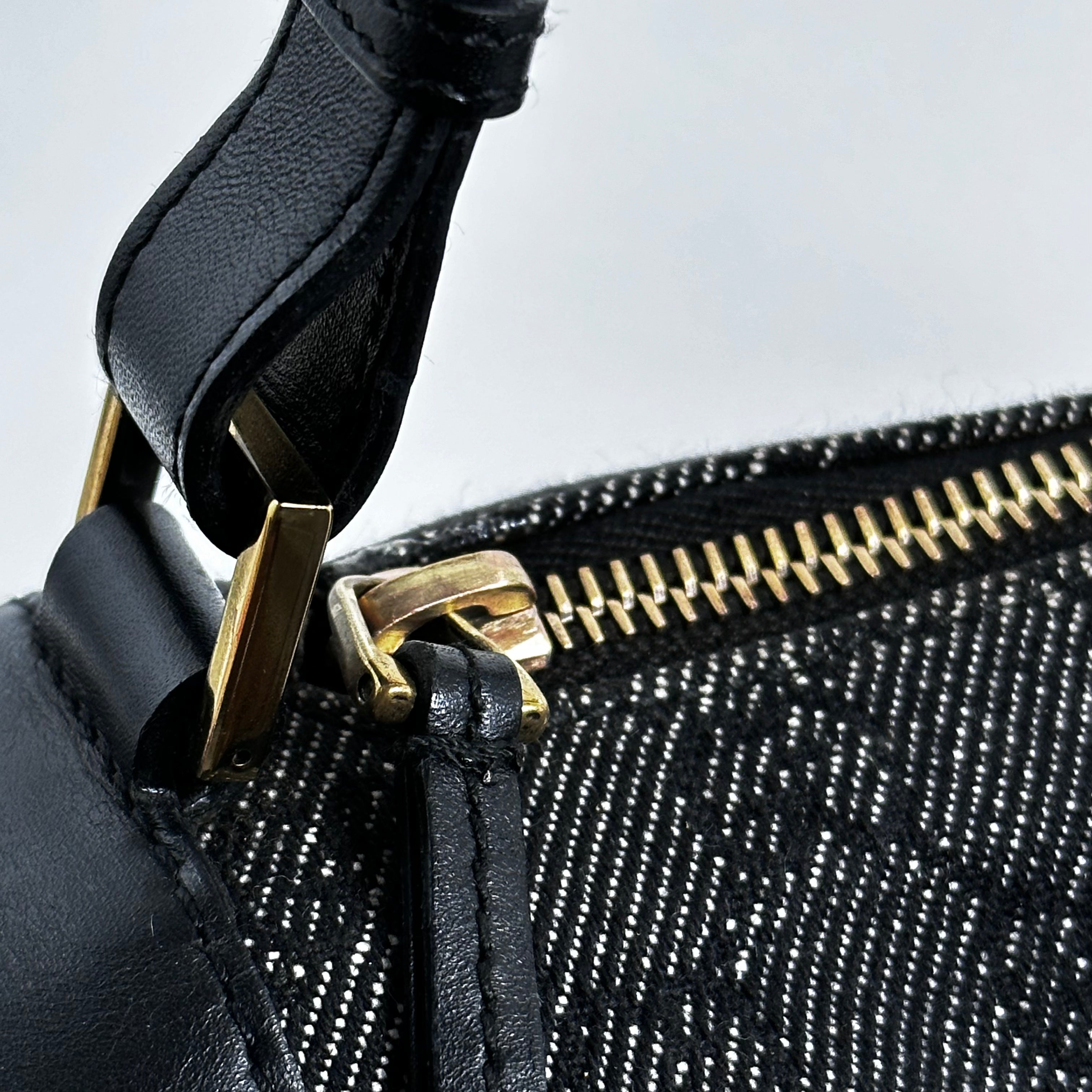 Black GG Denim Shoulder Bag