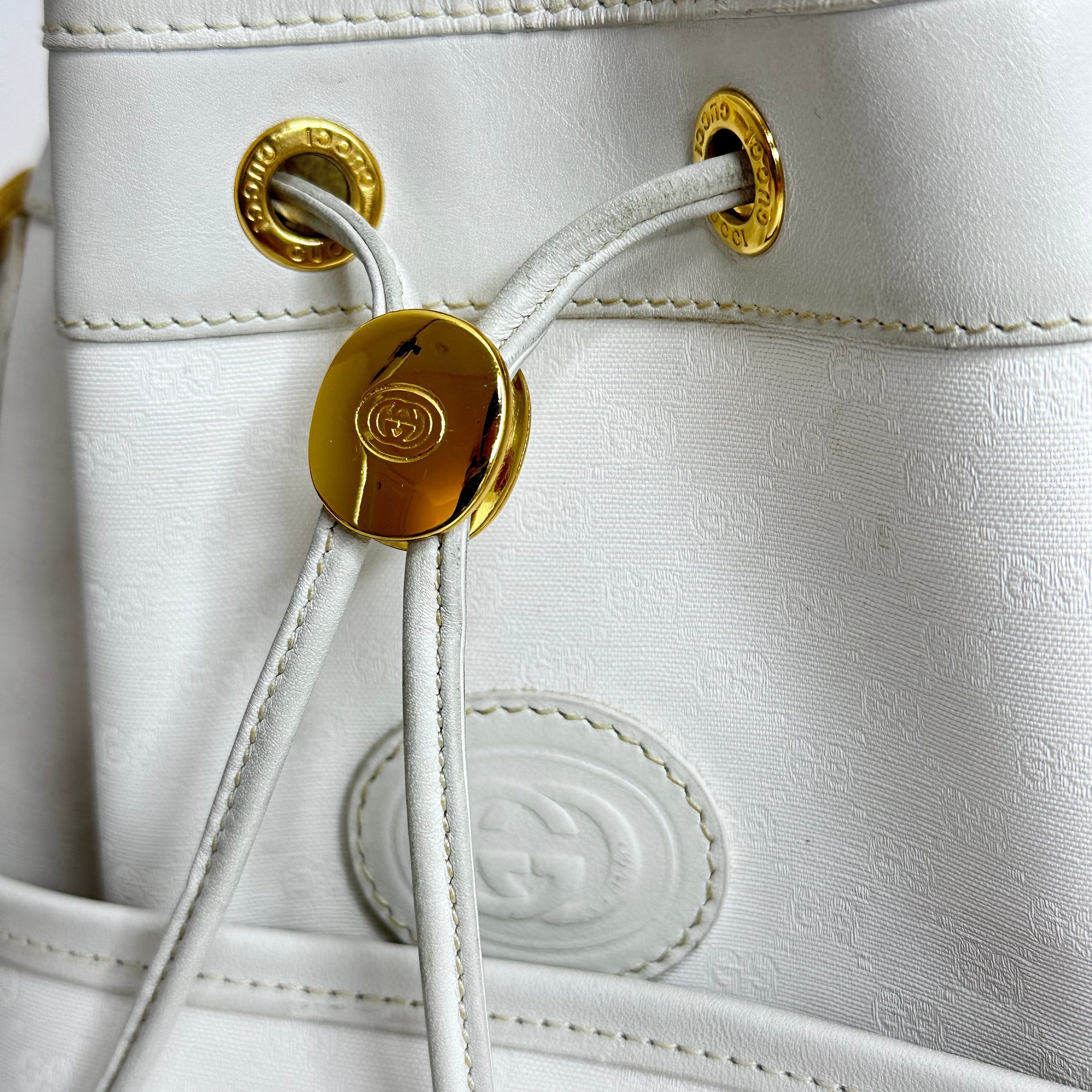 Vintage White Bucket Bag