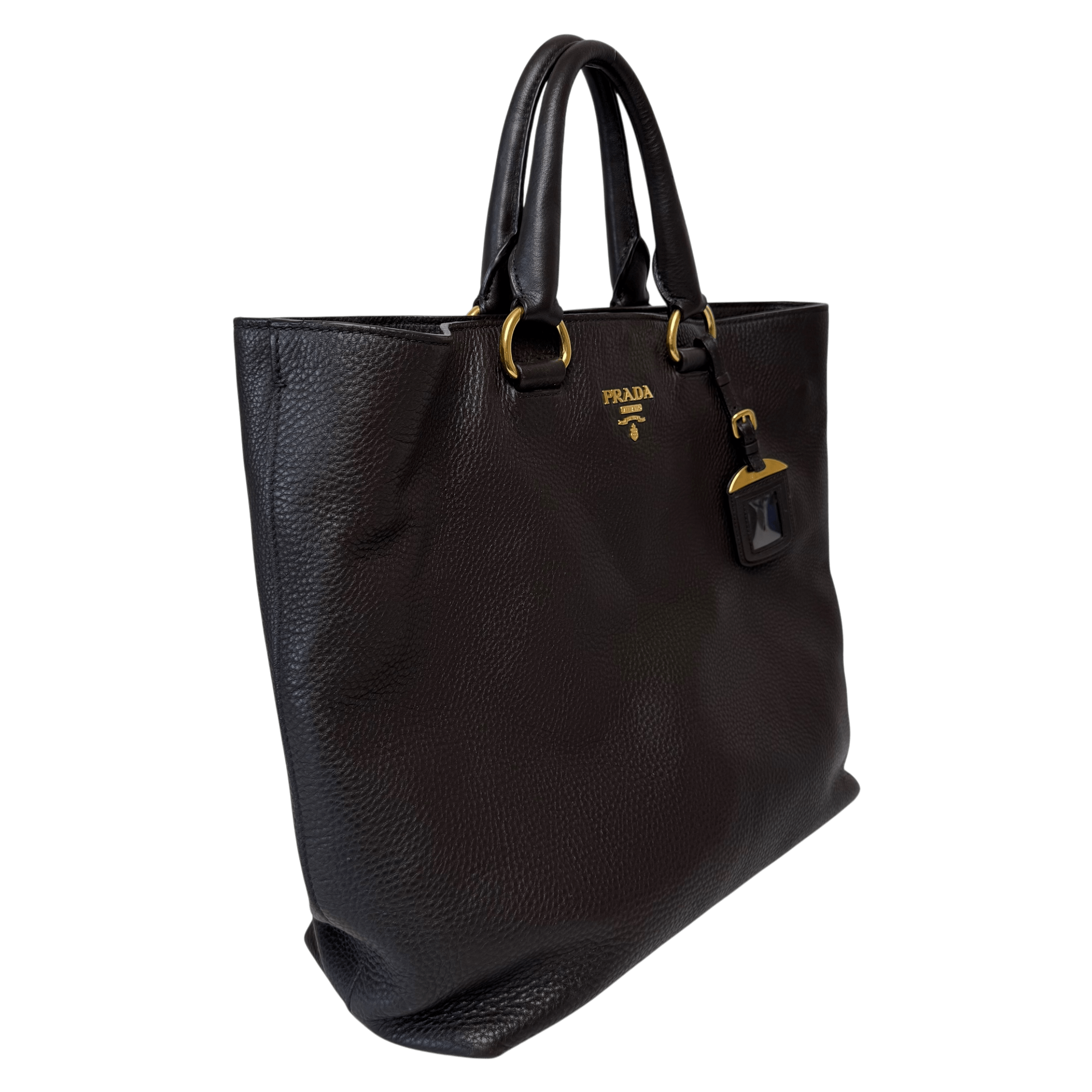 Daino Dark Brown Leather Tote w/strap