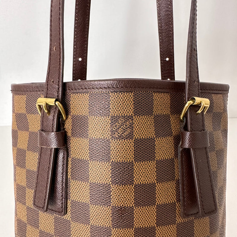 Louis Vuitton Damier Marais Bucket Shoulder Bag + Zip Pouch Clutch