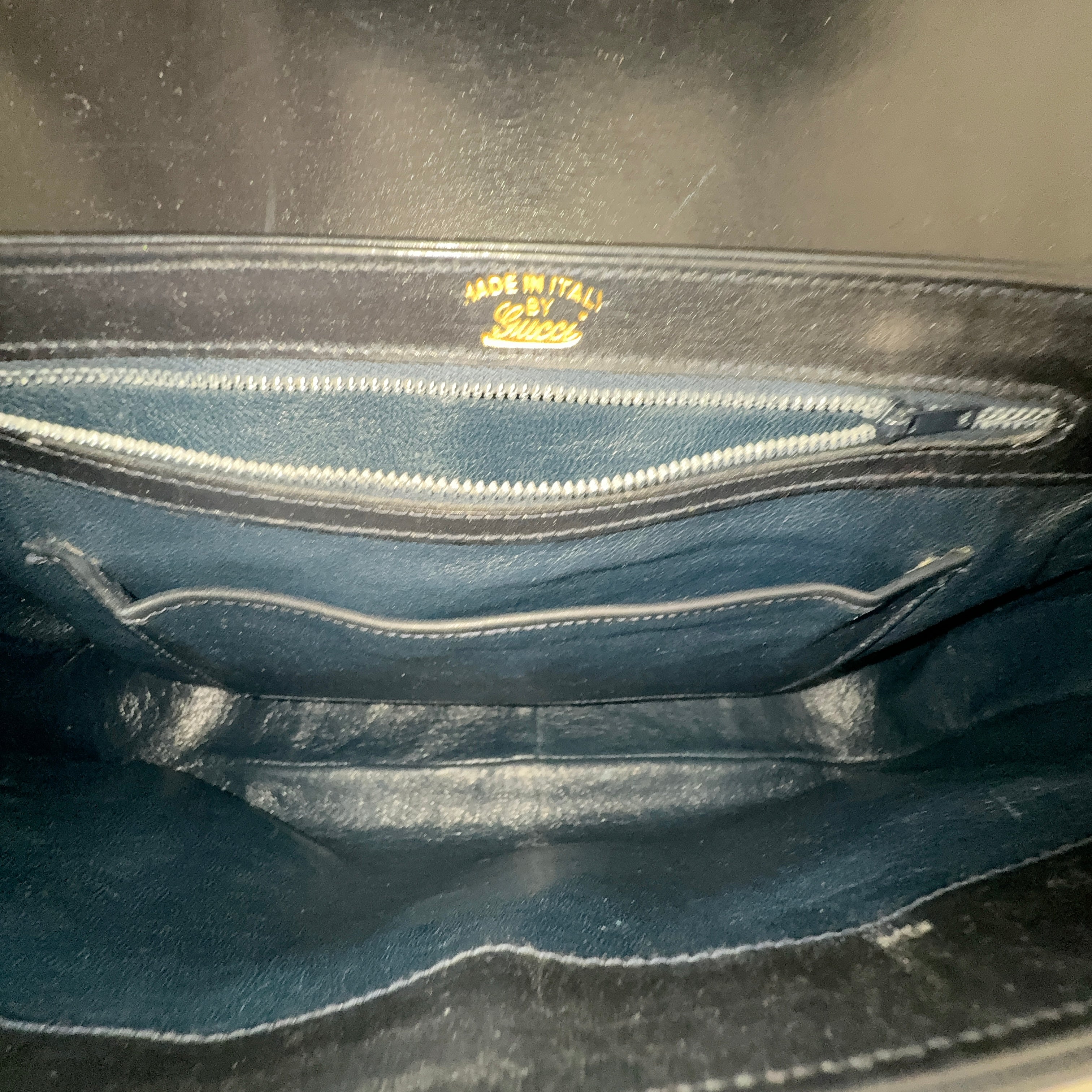 Navy GG Supreme Shoulder Bag