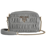 Light Grey Bandoliera Nappa Gaufre Bag