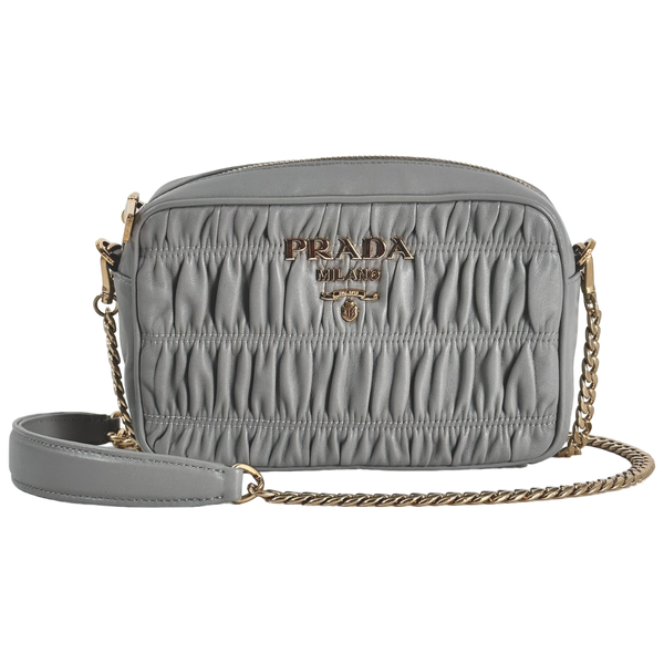 Light Grey Bandoliera Nappa Gaufre Bag