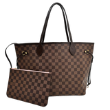 Damier Ebene Neverfull MM Rose Ballerine