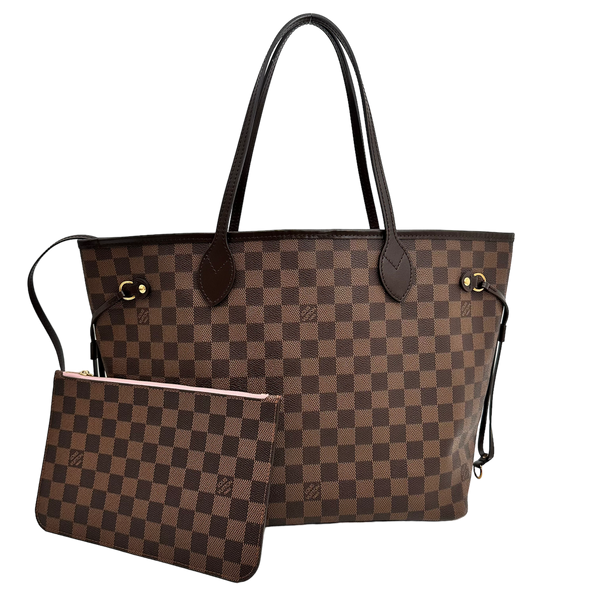 Damier Ebene Neverfull MM Rose Ballerine