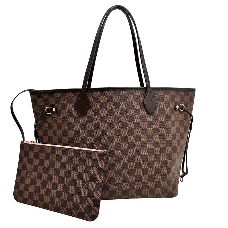 Damier Ebene Neverfull MM Rose Ballerine