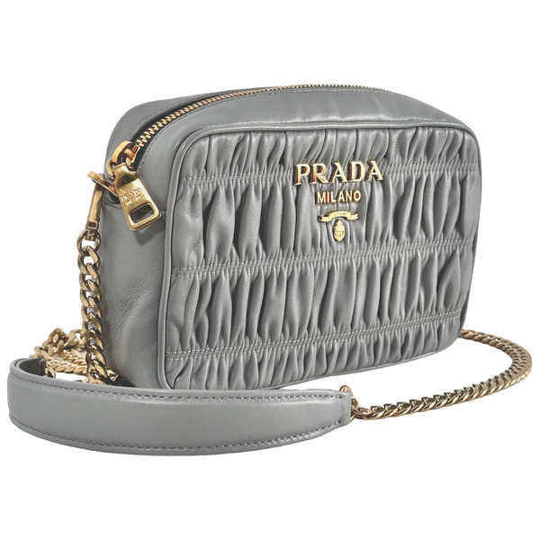 Light Grey Bandoliera Nappa Gaufre Bag