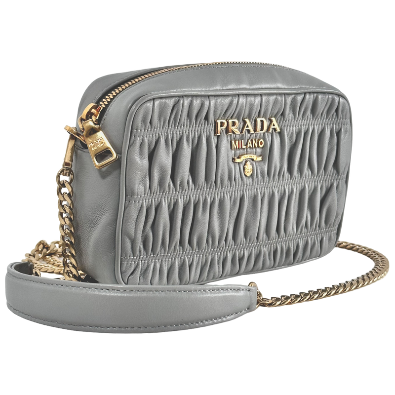 Light Grey Bandoliera Nappa Gaufre Bag