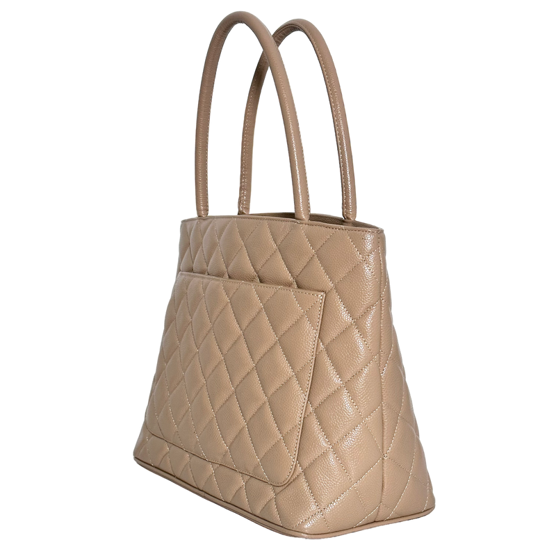 Beige Caviar Medallion Tote